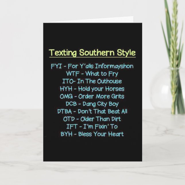 CARTE JOYEUX ANNIVERSAIRE STYLE DE TEXTE DU SUD DE DARLI (Devant)