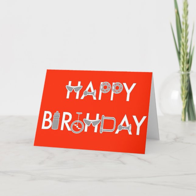 Carte Joyeux anniversaire stylisé avec des pièces de (Devant)