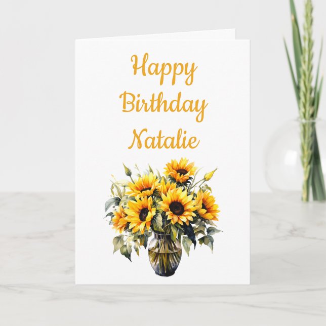Carte Joyeux Anniversaire Sunflower Heart (Devant)