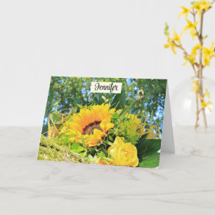Carte Joyeux Anniversaire Sunflower Personnaliser Nom