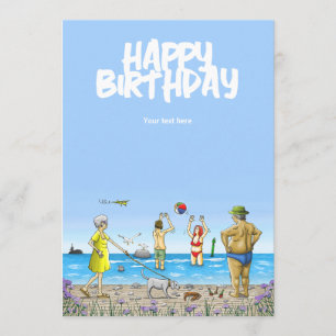Carte Joyeux Anniversaire sur la Plage