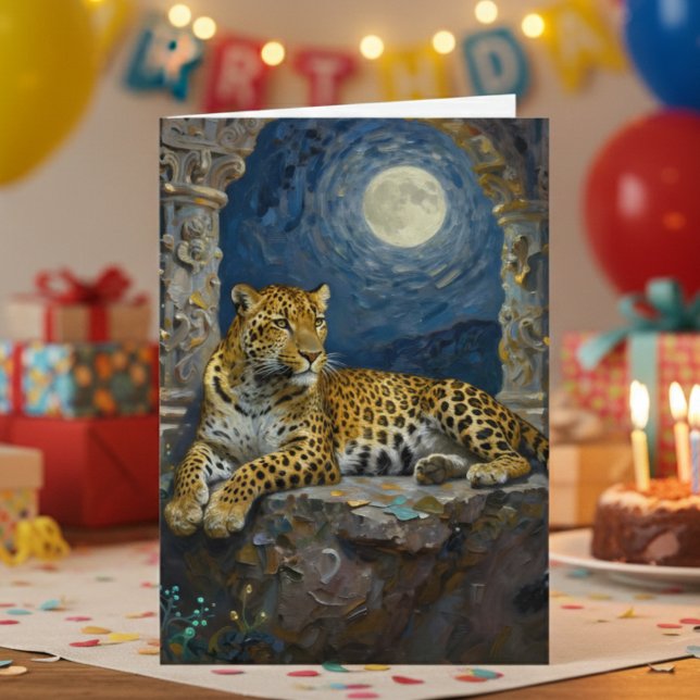 Carte Joyeux Anniversaire sur le thème du léopard  (Créateur téléchargé)
