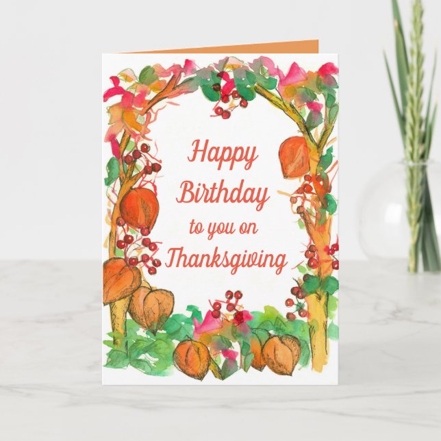 Carte Joyeux Anniversaire Sur Thanksgiving Fall Leaves (Devant)