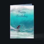 Carte Joyeux Anniversaire Surf Surfer Big Wave<br><div class="desc">Anniversaire Nature Therapy for the Surfing Surfer Big Wave</div>
