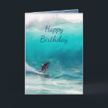 Carte Joyeux Anniversaire Surf Surfer Big Wave<br><div class="desc">Anniversaire Nature Therapy for the Surfing Surfer Big Wave</div>