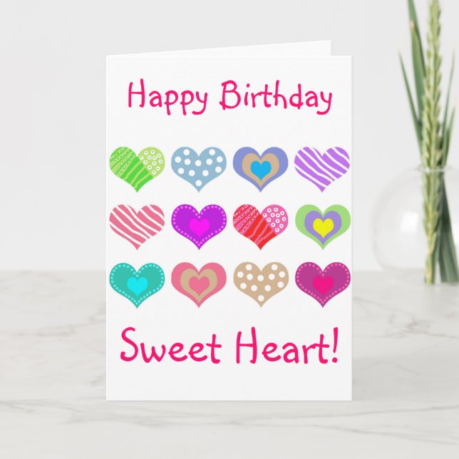 Carte Joyeux Anniversaire Sweet Heart (Devant)