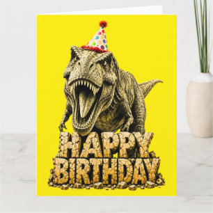 Carte Joyeux Anniversaire T-Rex