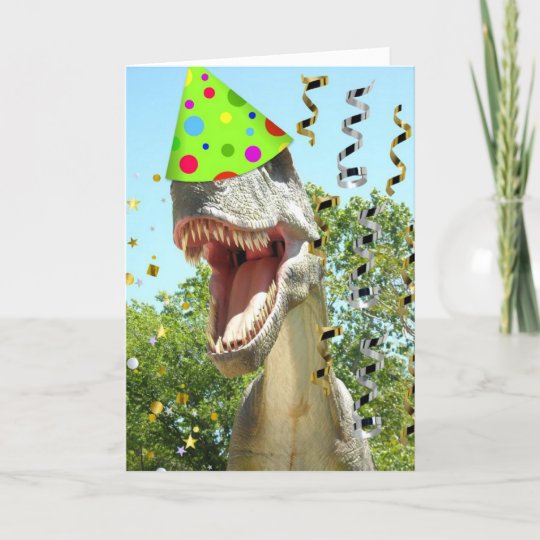 Carte Joyeux Anniversaire T Rex Dinosaur Zazzle Fr