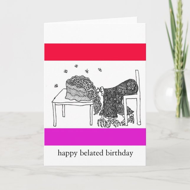 Carte joyeux anniversaire tardif (Devant)