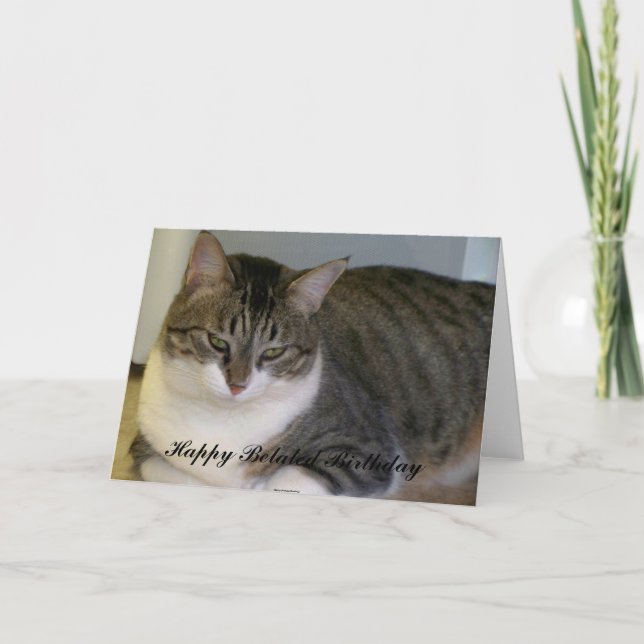 Carte Joyeux anniversaire tardif, (Devant)