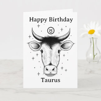 Carte Joyeux Anniversaire Taureau Taureau Dessin à la ma
