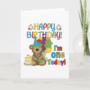 Carte Joyeux anniversaire Teddy Bear 1er T-shirts et cad