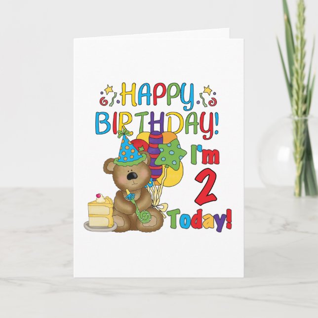 Carte Joyeux anniversaire Teddy Bear 2e t-shirts et cade (Devant)