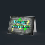 Carte Joyeux anniversaire | Texte du graffiti<br><div class="desc">Message général Carte d'anniversaire pour lui,  frère,  mari,  ami,  oncle,  fils ou père. Graffiti sur mur de briques.</div>