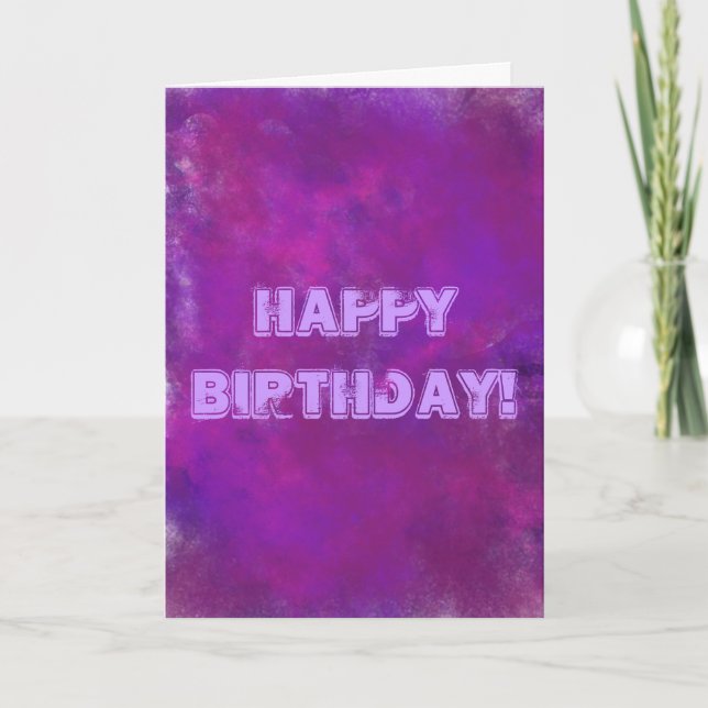 Carte Joyeux Anniversaire Texture Abstraite Violette (Devant)