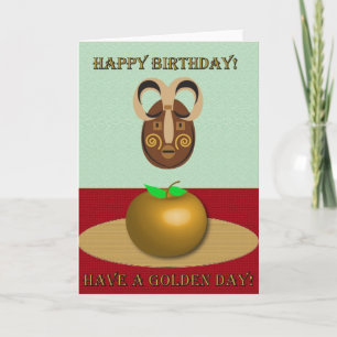 Carte Joyeux anniversaire - Tiki