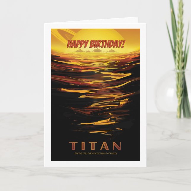 Carte Joyeux anniversaire ! Titan Lune de Saturne (Devant)
