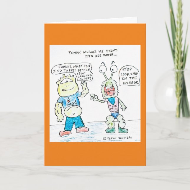 Carte Joyeux anniversaire - Tommy & Grumpy Johnny (Devant)