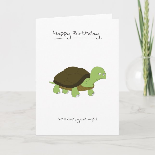 Carte Joyeux anniversaire - Tortoise (Devant)