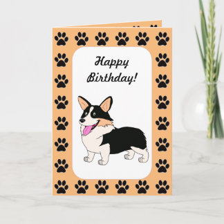 Carte Joyeux Anniversaire Tricolor Corgi