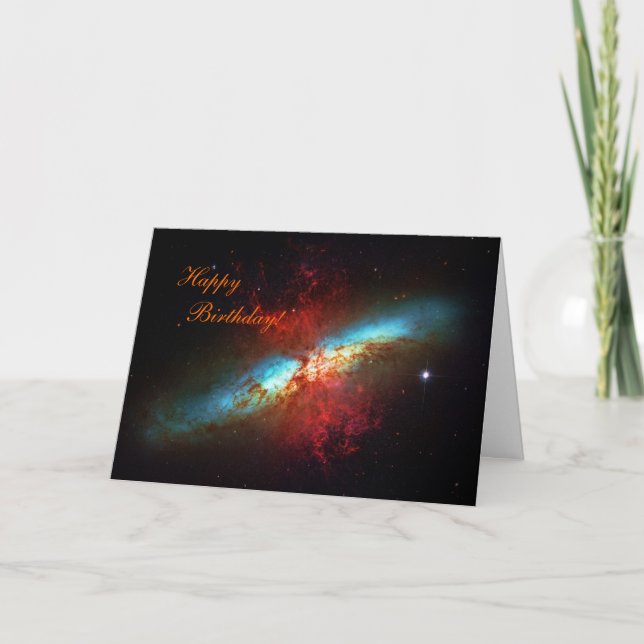 Carte Joyeux anniversaire - Une Galaxie Starburst (Devant)