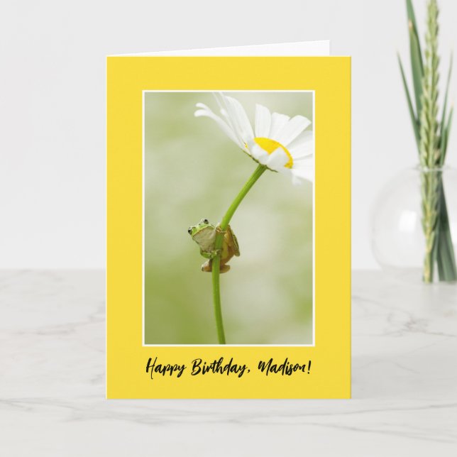Carte Joyeux Anniversaire | Une Grenouille Mignonne (Devant)