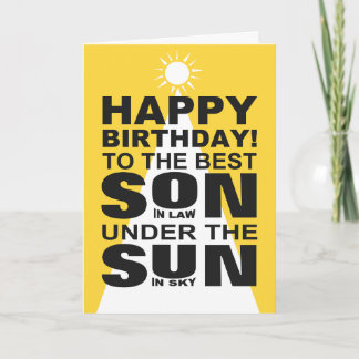 Carte Joyeux anniversaire unique et drôle pour le gendre