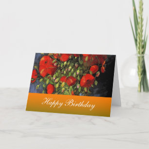 Carte Joyeux anniversaire, Van Gogh, Red Poppies