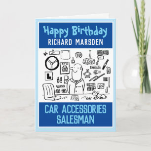 Carte Joyeux Anniversaire Vendeur d'Accessoires de Voitu