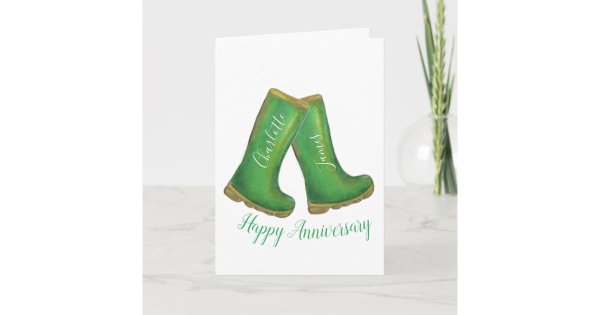 Carte Joyeux Anniversaire Verdoyant Jardinage Welly Boot Zazzle Fr