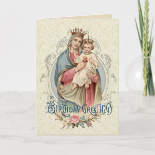 Carte Joyeux anniversaire Vierge Marie Jésus
