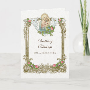 Carte Joyeux Anniversaire Vierge Marie Jésus Religieux V