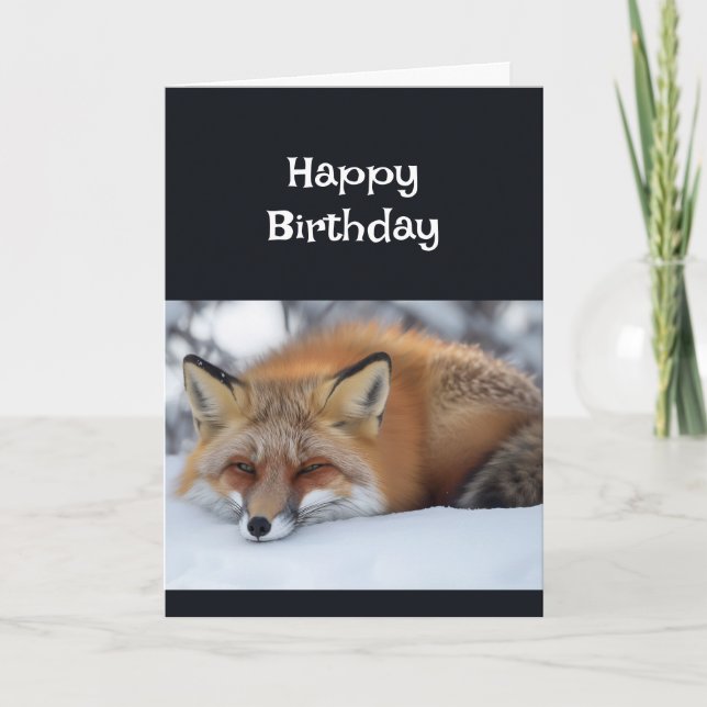 Carte Joyeux Anniversaire Vieux Timer mignonne Fox anima (Devant)