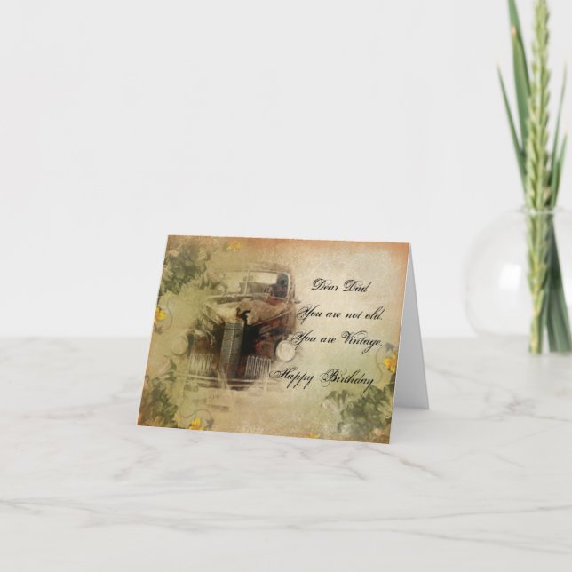 Carte Joyeux anniversaire Vintage (Devant)