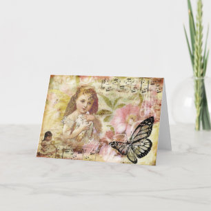 Carte Joyeux Anniversaire Vintage Collage