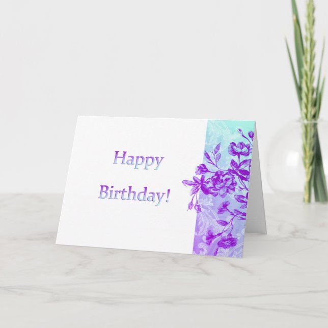 Carte Joyeux anniversaire (violet) (Devant)
