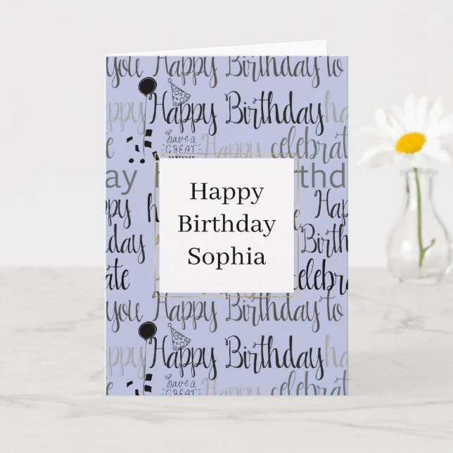 Carte Joyeux Anniversaire Violet (Petite plante)
