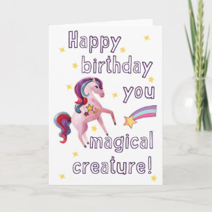Carte Joyeux anniversaire vous créature magique - Cute U