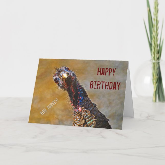 Carte Joyeux Anniversaire Vous Turquie Oiseau fou (Devant)