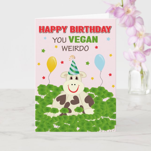Carte Joyeux Anniversaire Vous Vegan Drôle (Orchidée)