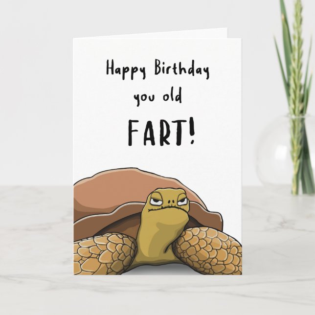 Carte Joyeux Anniversaire Vous Vieux Part - Tortue Hilai (Devant)
