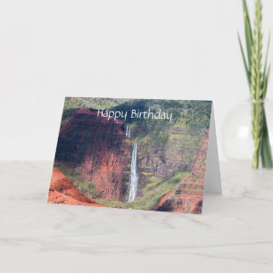 Carte Joyeux anniversaire, Waipoo Falls, Waimea Canyon,