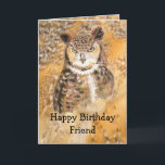 Carte Joyeux Anniversaire Wild & Crazy Friend Watercolor<br><div class="desc">Amusant,  Anniversaire,  Grand Chouette Née Wild & Crazy</div>
