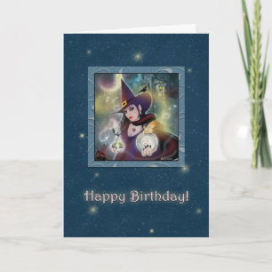 Carte Joyeux Anniversaire - Witch Blue