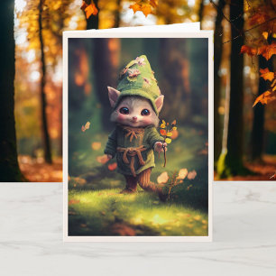 Carte Joyeux anniversaire Woodland Elf Personnaliser le