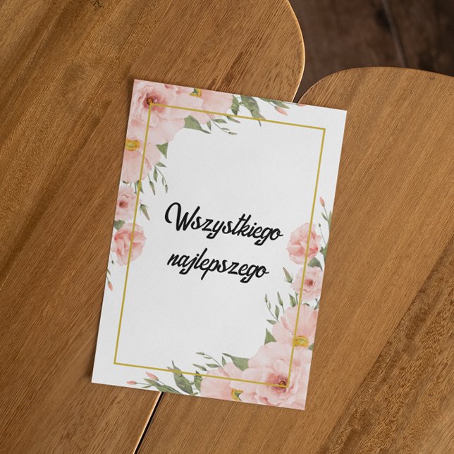 Carte Joyeux anniversaire Wszystkiego najlepszego (polish birthday floral birthday)