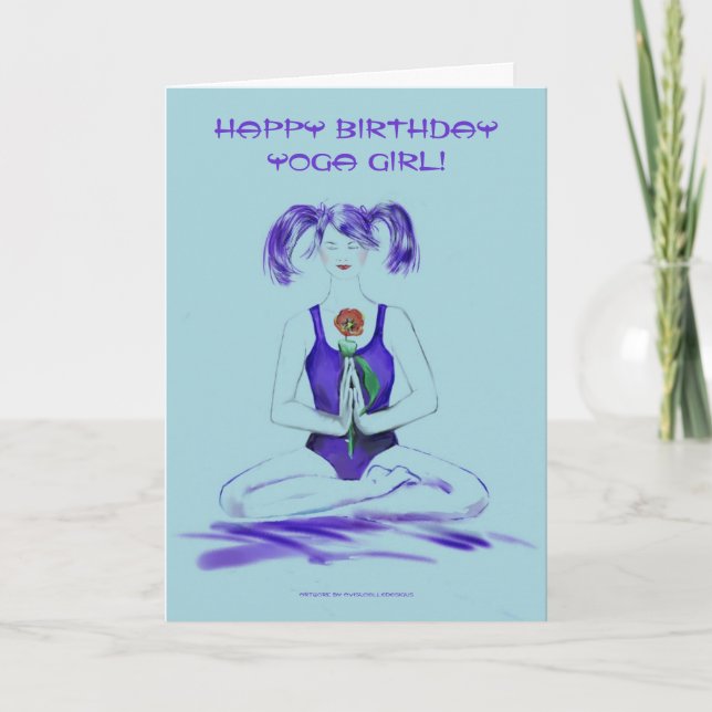 Carte Joyeux anniversaire Yoga Girl!-Yoga Lifestyle (Devant)