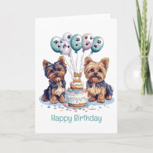 Carte Joyeux anniversaire Yorkie Chien