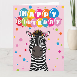 Carte Joyeux anniversaire Zebra