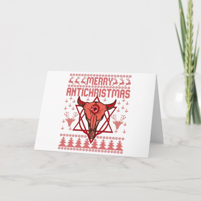 Carte Joyeux Antinoël Drôle de Noël Sweat Ugly (Devant)